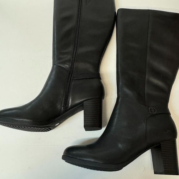 Giani Bernini Womens 9 M Black Zip Up Knee High Heel Boots DISPLAY FF3 - Picture 4 of 6